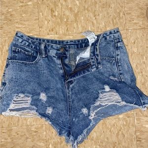 blue jean shorts, medium